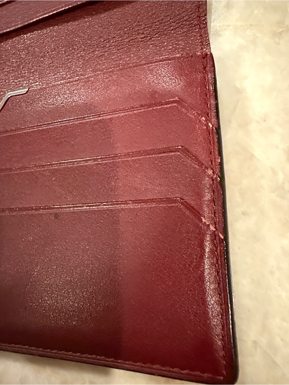 Cartier Long Leather Wallet Black and Burgundy - Picture 6 of 9